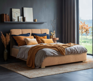 Łózko tapicerowane Stella 160x200 z pojemnikiem na pościel